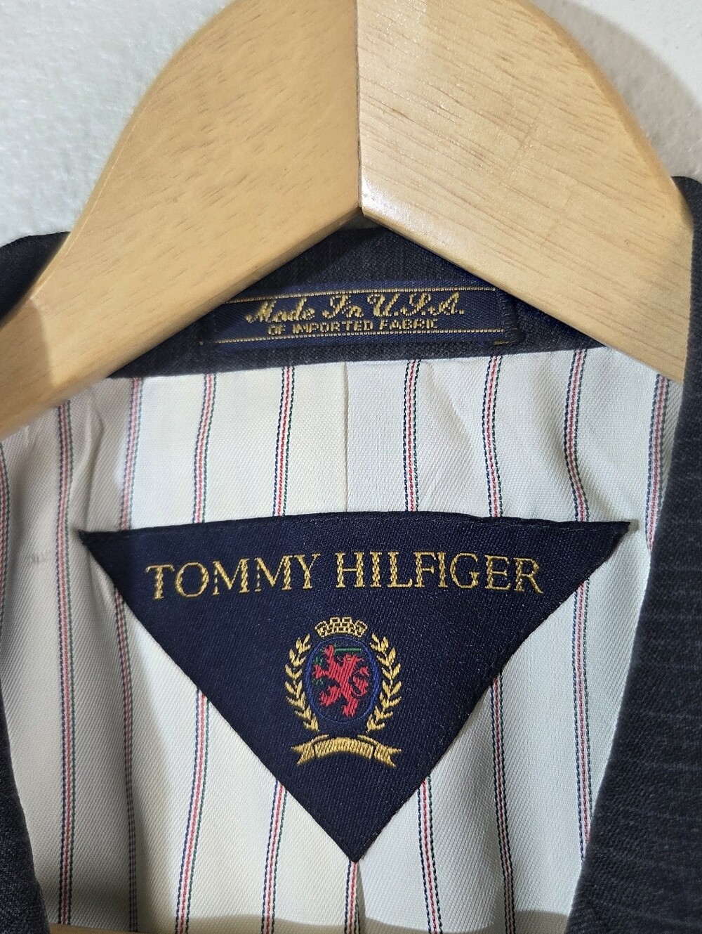 Vintage Tommy Hilfiger Blazer Sport Coat Mens 43R Gray Pure Wool USA Made - Picture 11 of 11